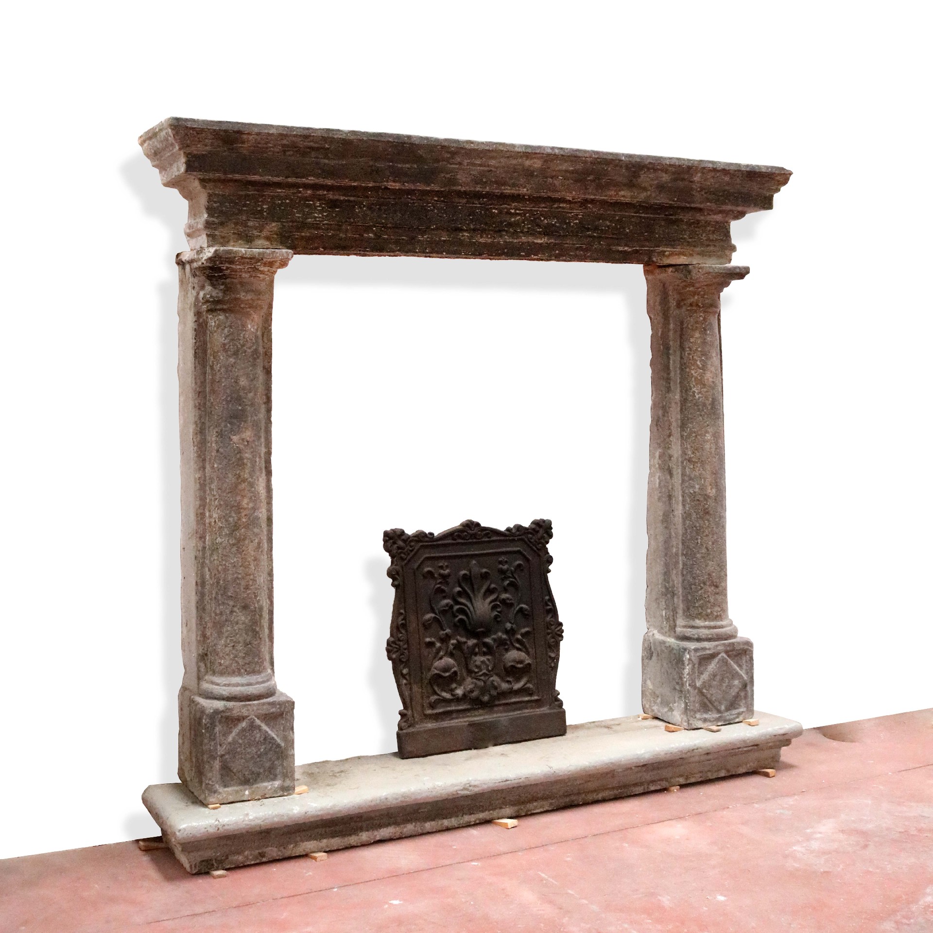 Antique stone fireplace, 140x122 cm h. - 1