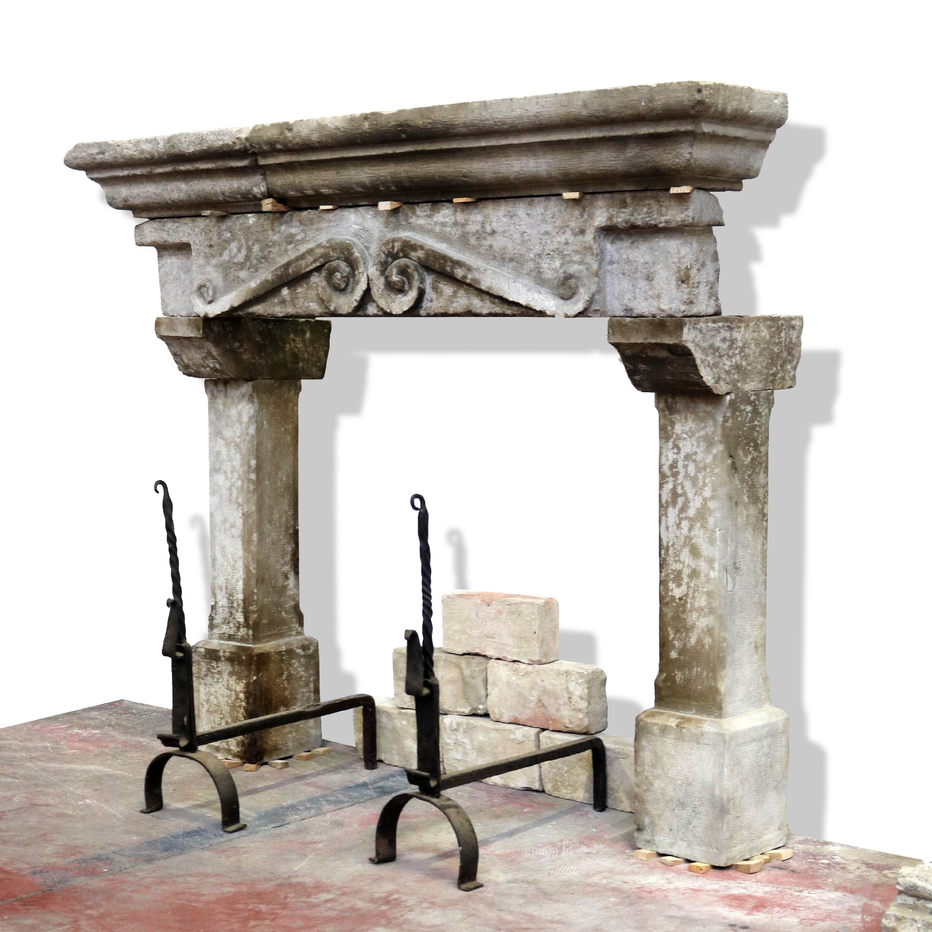 Antique stone fireplace, 125x104 cm h. - 1