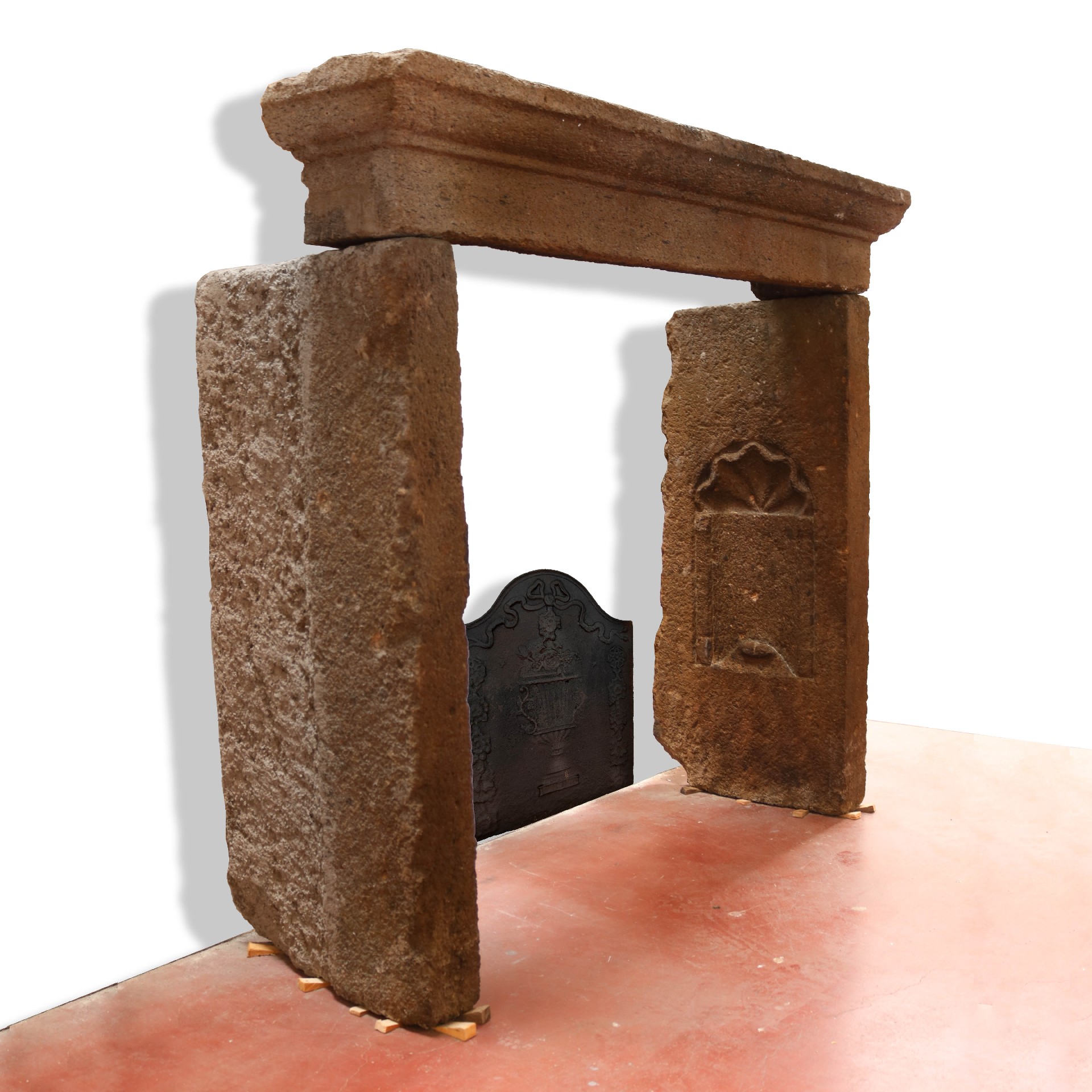 Antique stone fireplace, 153x133 cm h. - 1