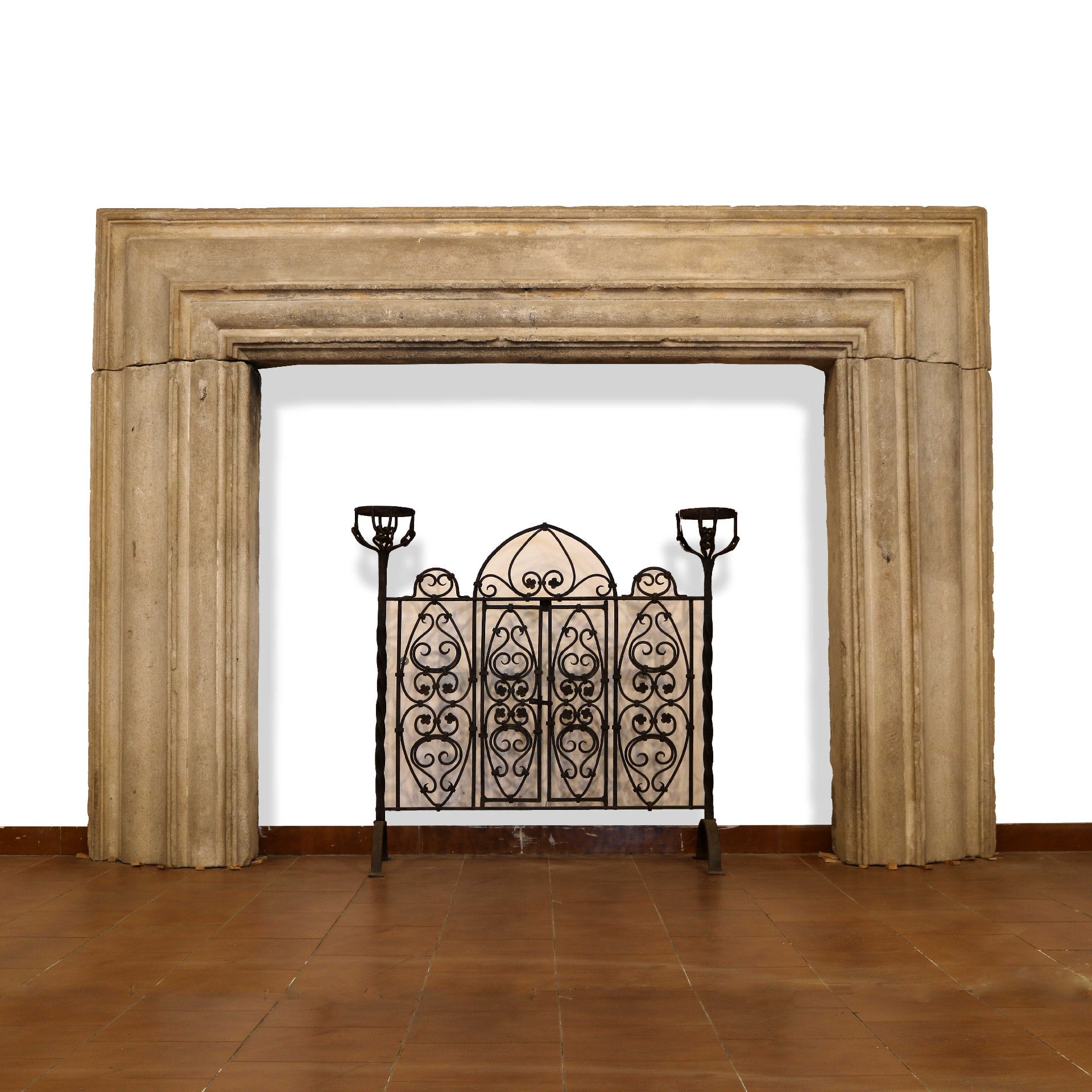 Antique stone fireplace, 248x180 cm h. - 1