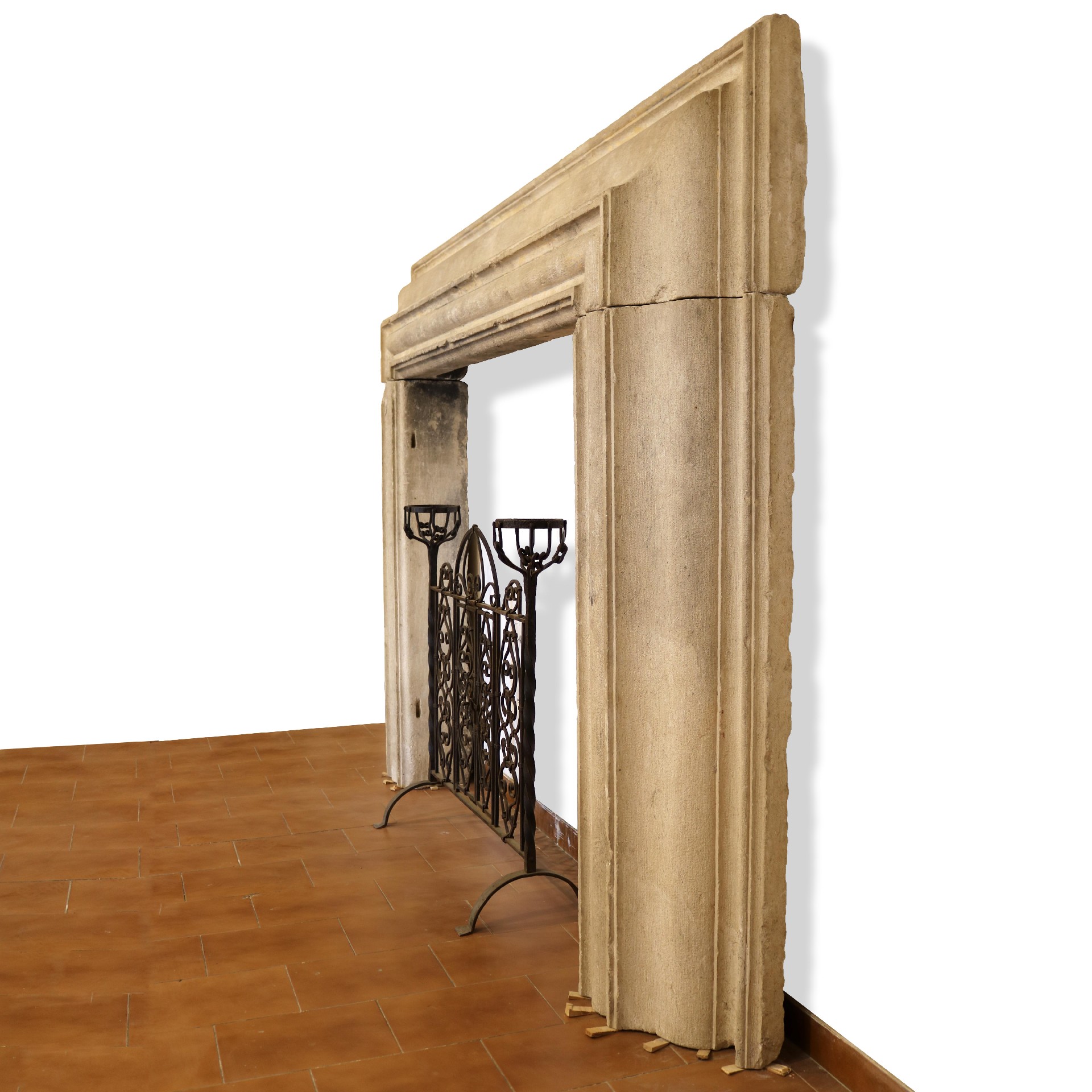 Antique stone fireplace, 248x180 cm h. - 1