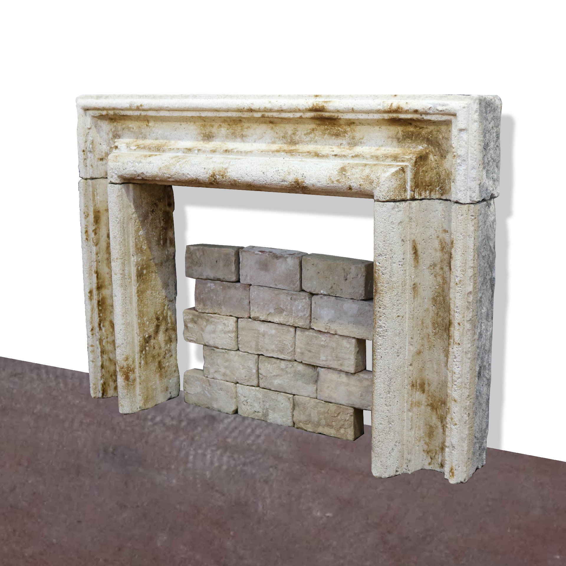 Antique stone fireplace, 129x95 cm h. - 1