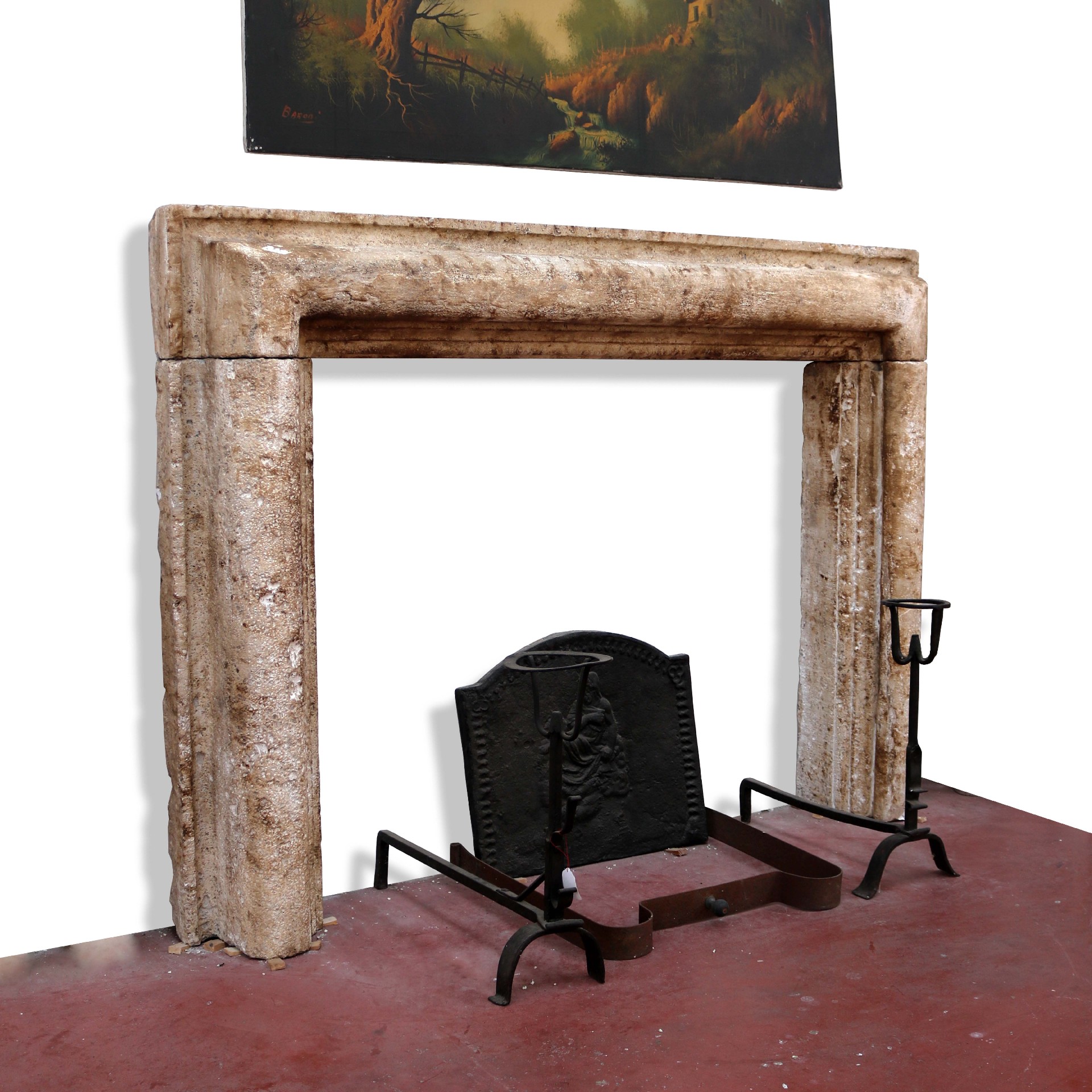 Antique stone fireplace, 170x125 cm h. - 1