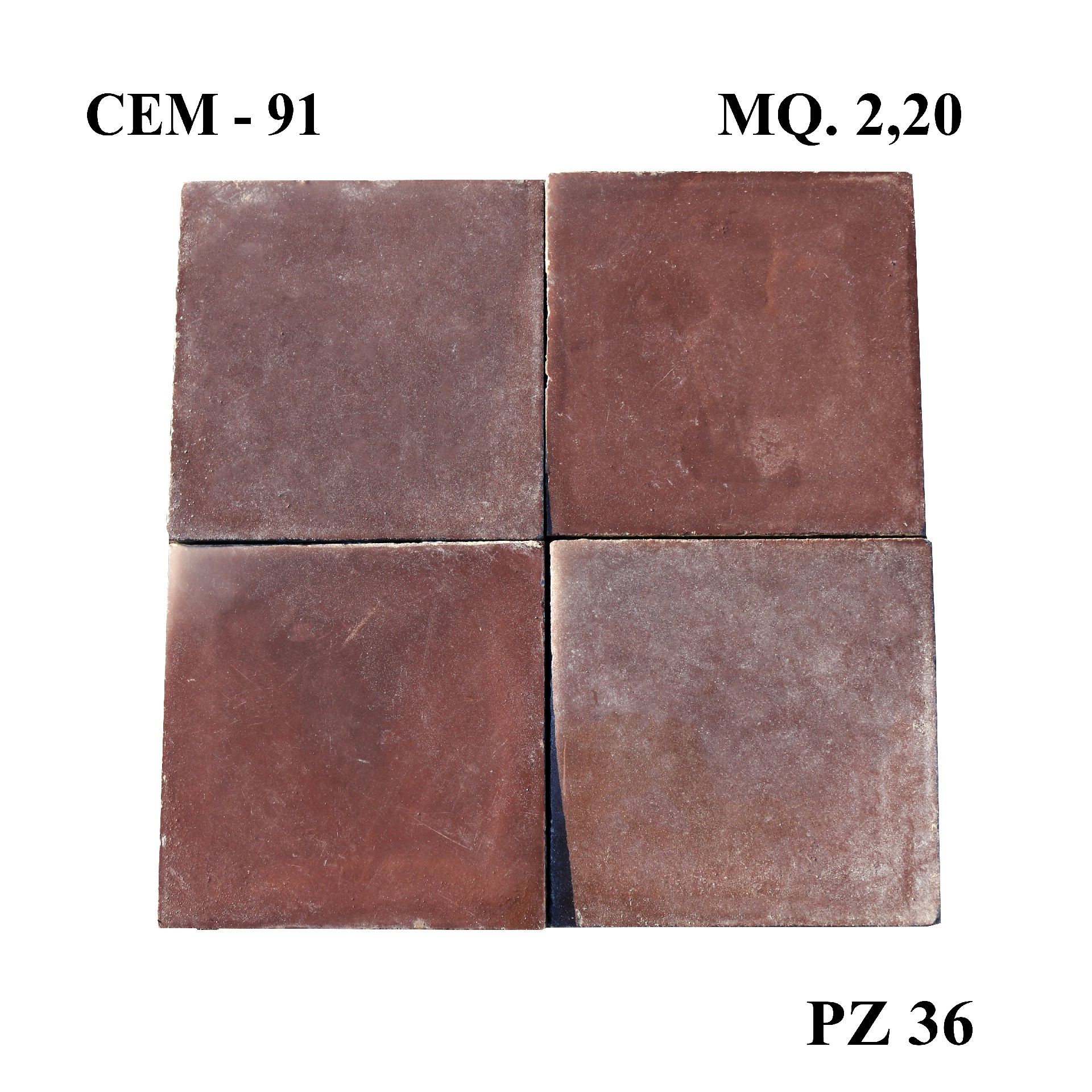 Antica pavimentazione in cementine cm 25x25. - 1