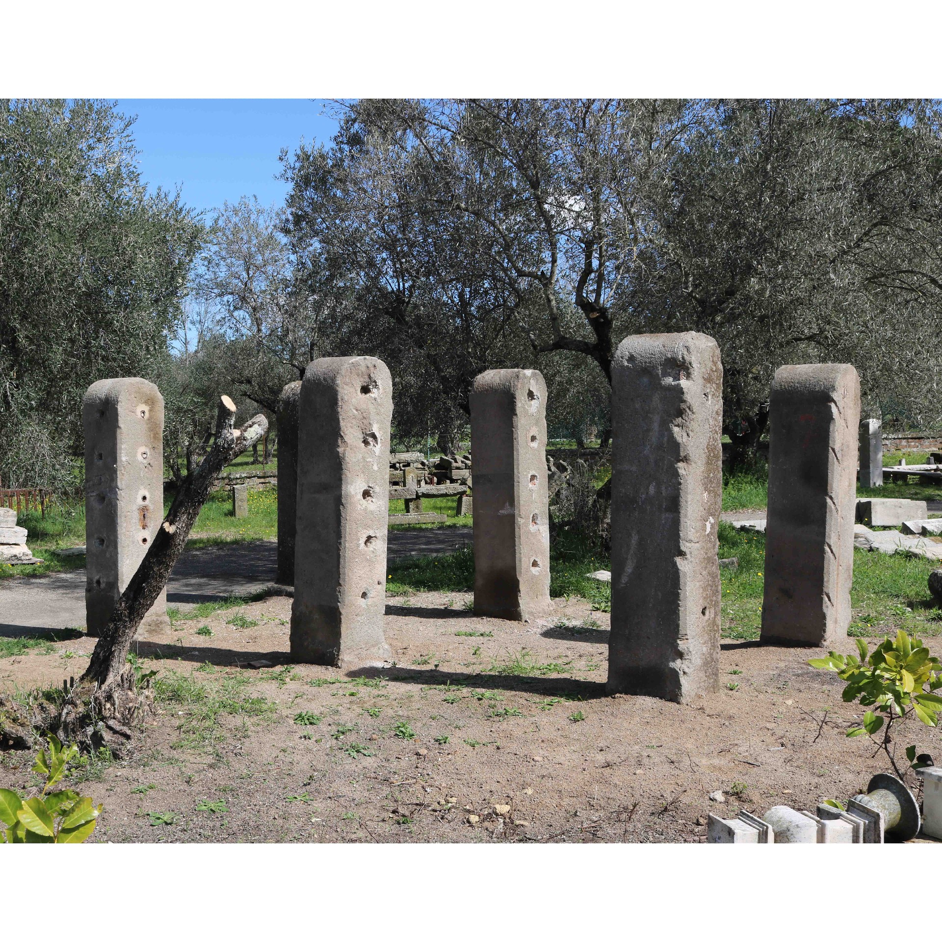 Ancient peperino columns. - 1