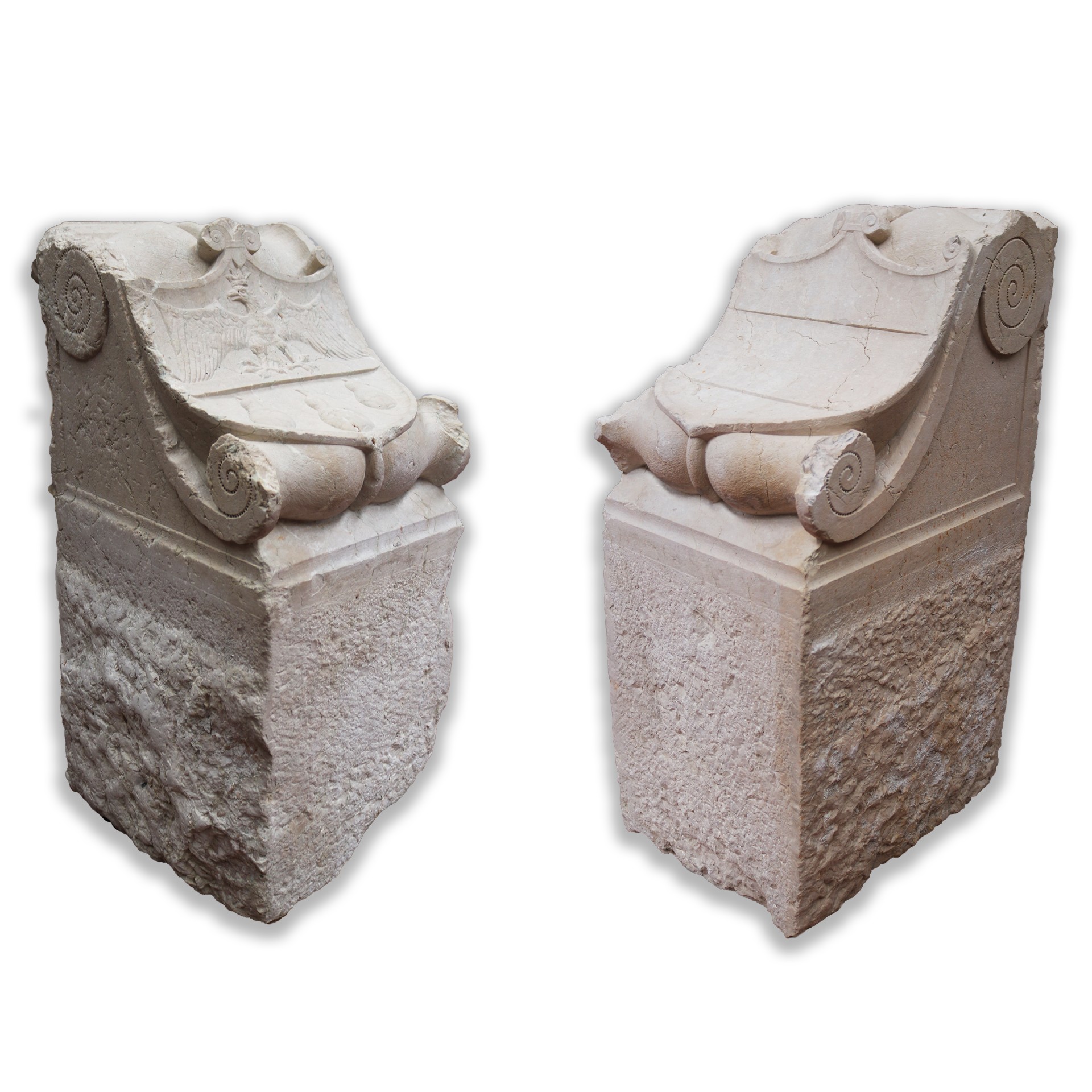 Coppia di mensole antiche in pietra. - Corbels - Architecture - Products - Antichità Fiorillo