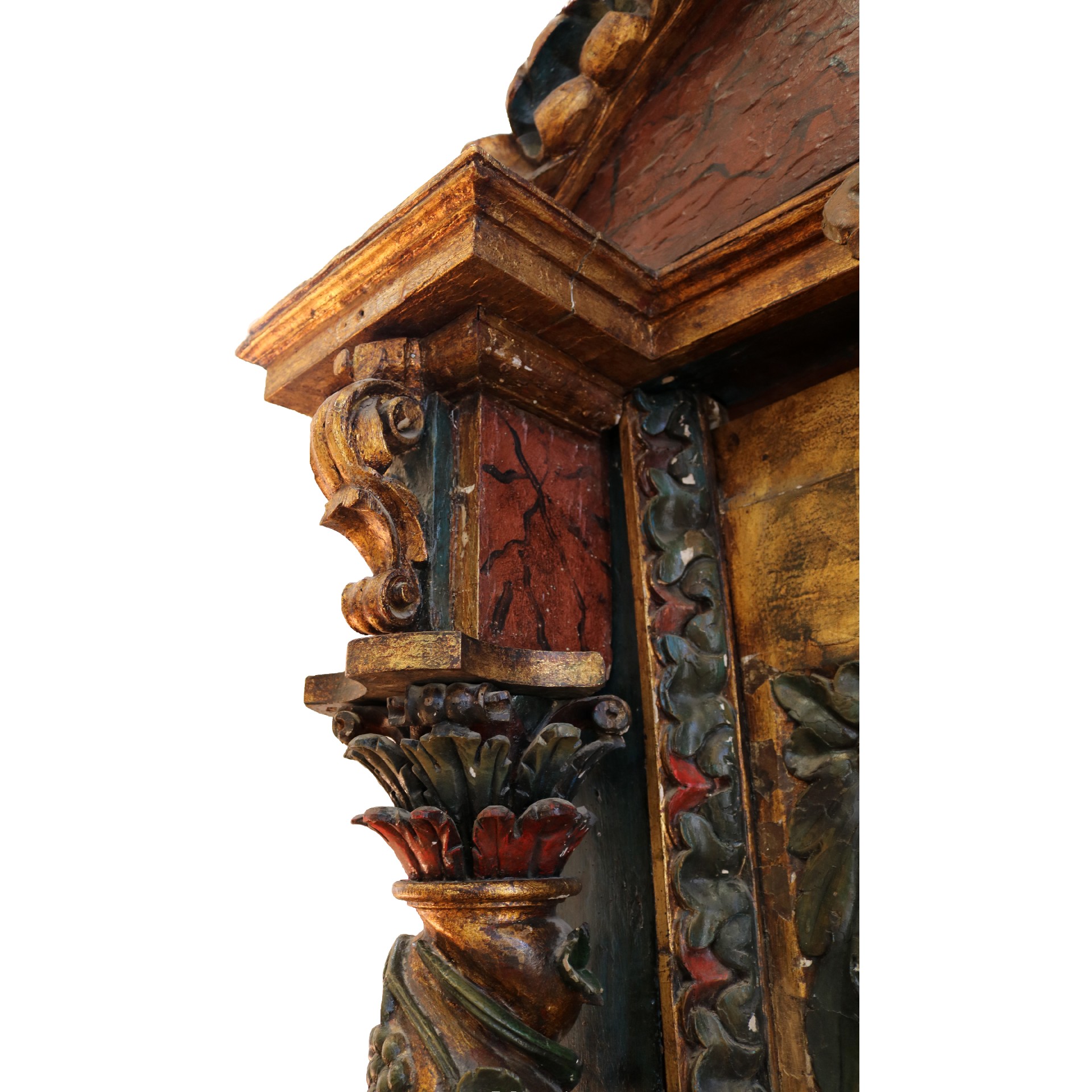 Gilded and painted aedicule. - 1