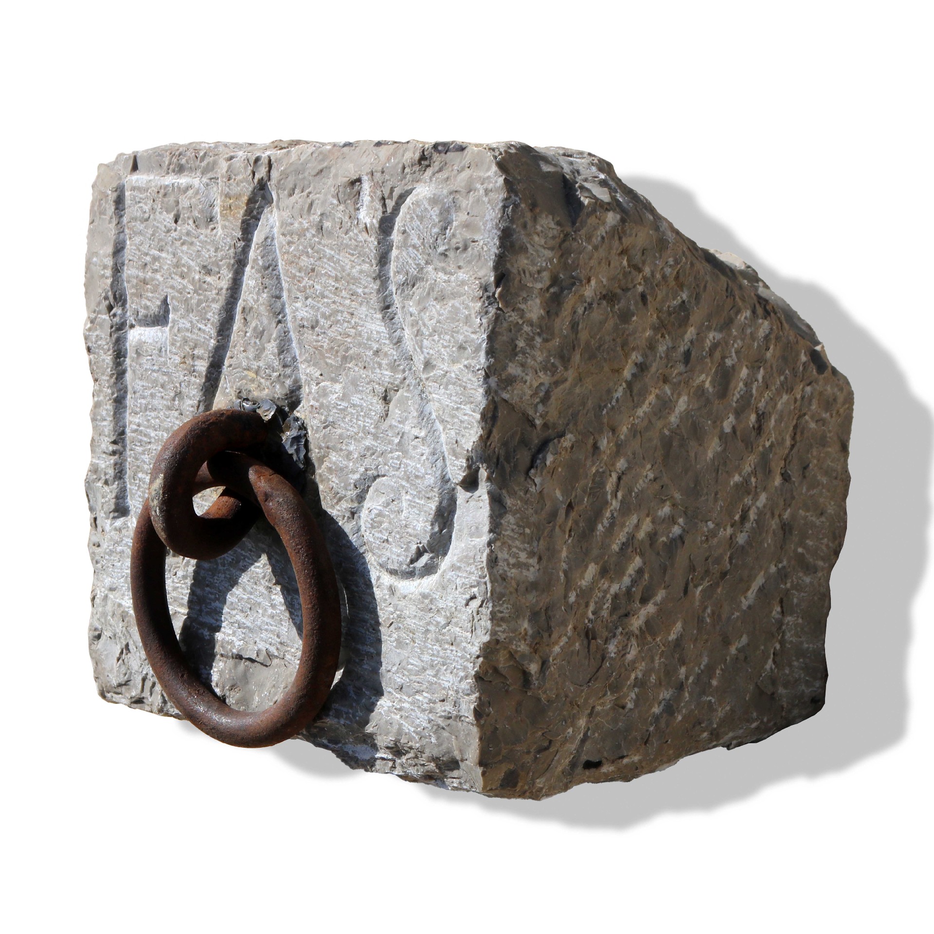 Antique stone horse stop. - 1