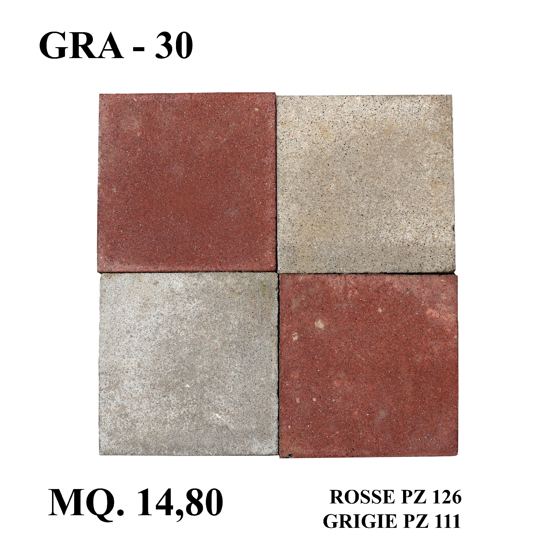 Antica pavimentazione in graniglia. cm 25x25. - 1