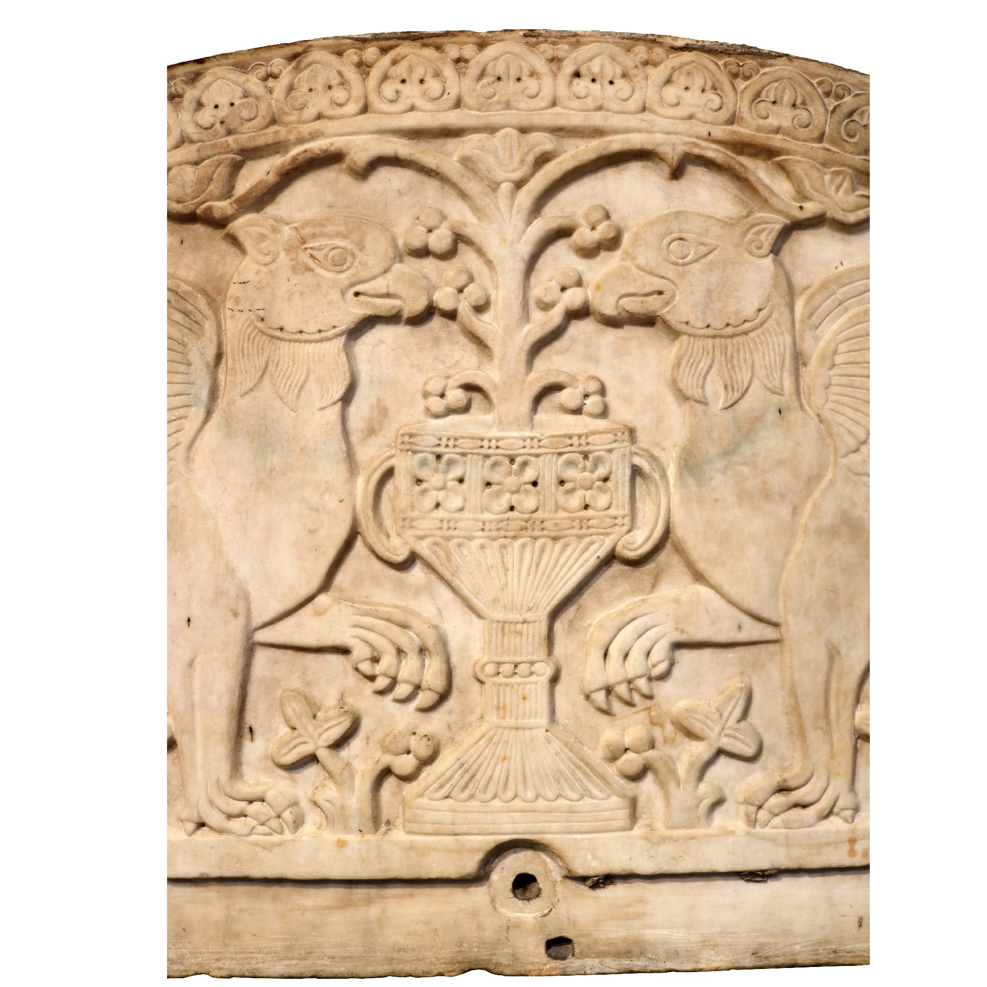 Ancient marble panel. Romanesque era. - 1