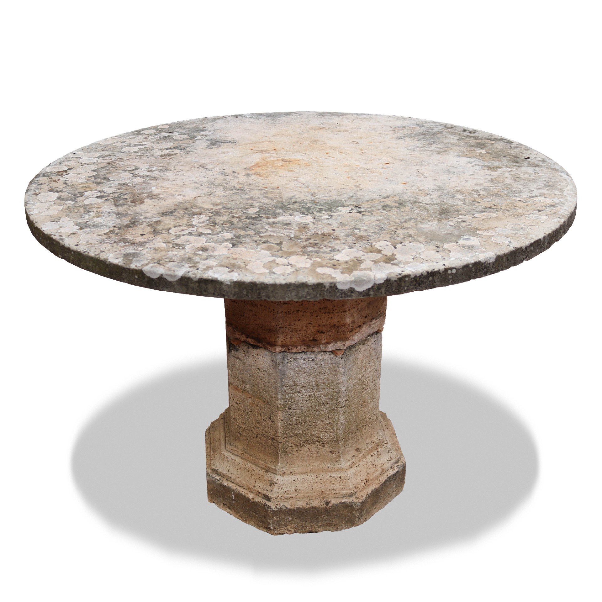 Antique stone and marble table. - 1