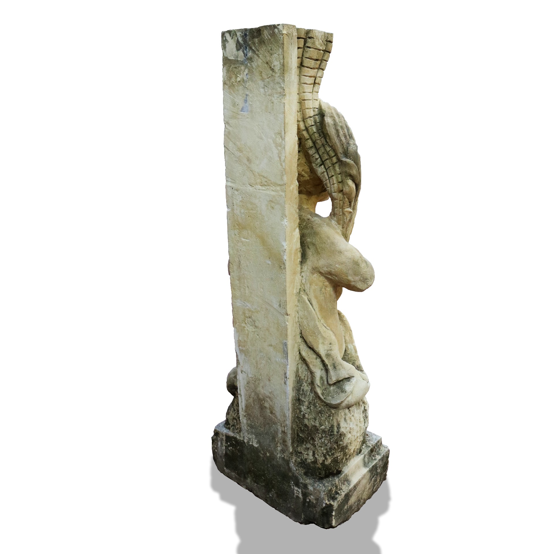 Antica coppia di sculture in pietra. - 1
