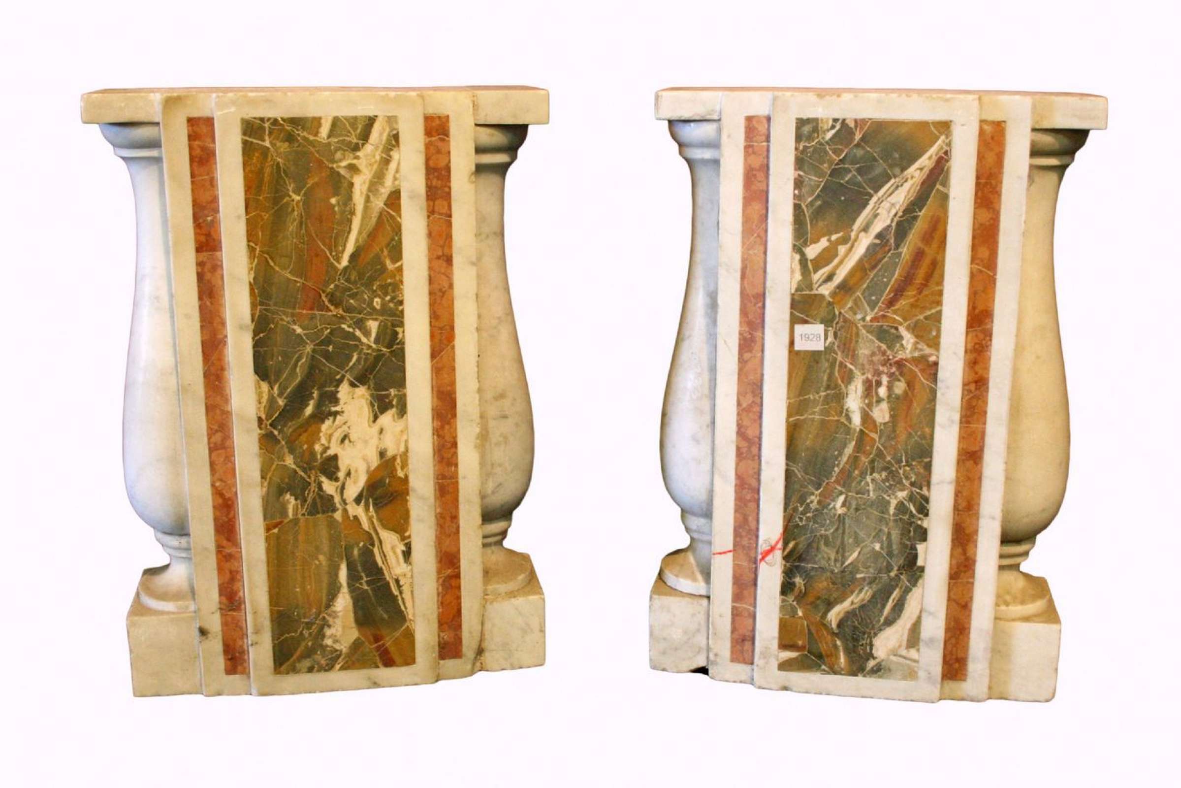 Coppia di antiche basi in marmo. Epoca 1800. - 1