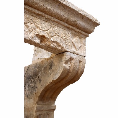 Antique stone fireplace, 182x145 cm h. Louis XIV period. 