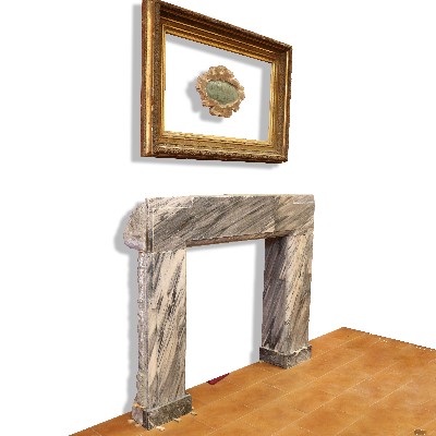 Ancient fireplace in marble, cm 147x117 h. 