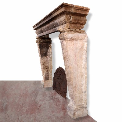 Antique stone fireplace, cm 200x75 h. 