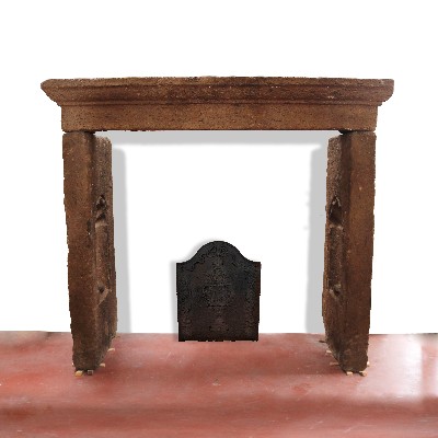 Antique stone fireplace, 153x133 cm h. 