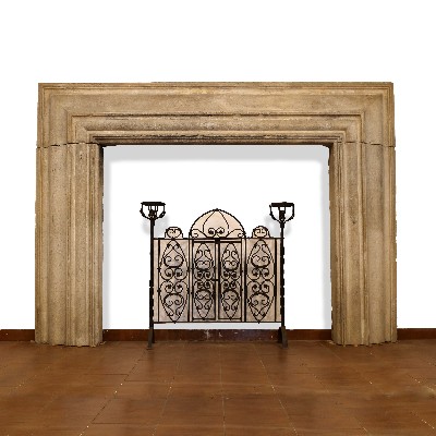 Antique stone fireplace, 248x180 cm h. 