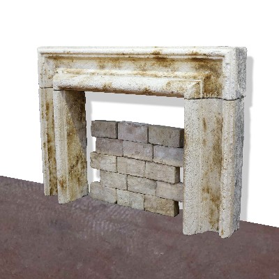 Antique stone fireplace, 129x95 cm h. 