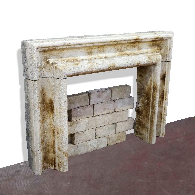 Antique stone fireplace, 129x95 cm h. 