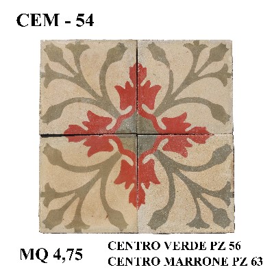 Antica pavimentazione in cementina cm20x20 