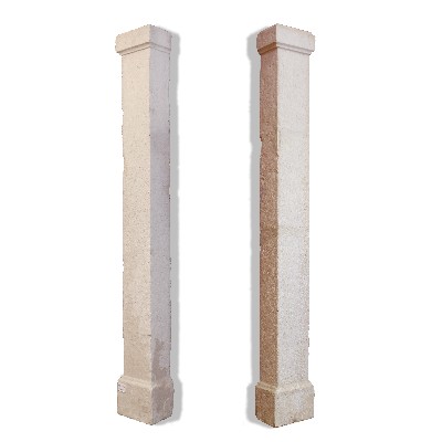 Coppia di colonne in pietra. 