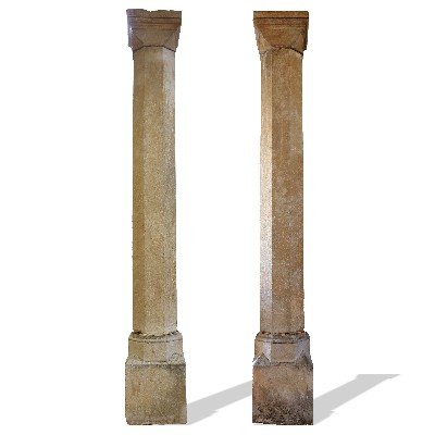 Pair of ancient stone columns. 