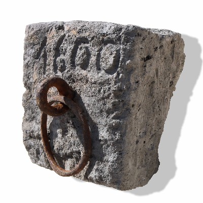 Antique stone horse stopper dated 1600. 