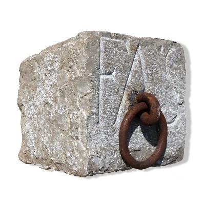 Antique stone horse stop. 