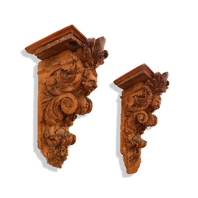 Pair of wooden shelves. 