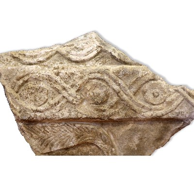 Ancient fragment of stone panel. 