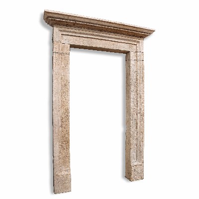 Ancient travertine portal. 