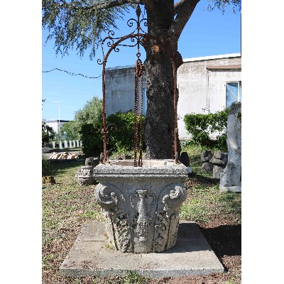 Ancient stone well. Louis XIV era. 