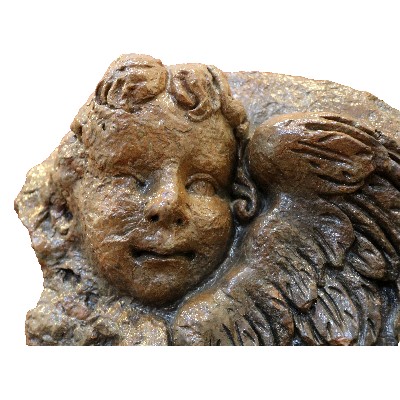 Winged cherub in Terracotta. 