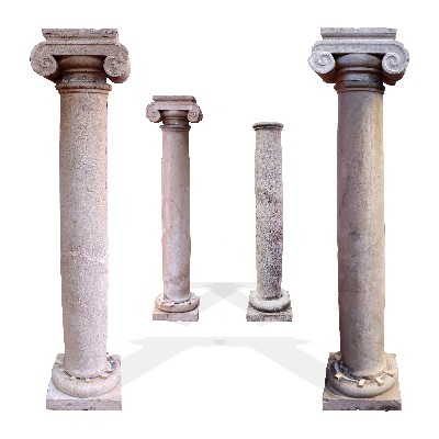 Four stone columns. 