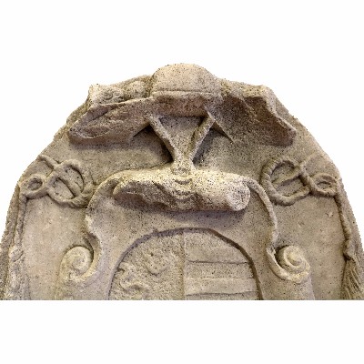 Ancient stone coat of arms. 