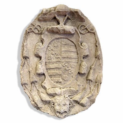 Ancient stone coat of arms. 