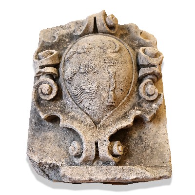 Ancient stone coat of arms. 