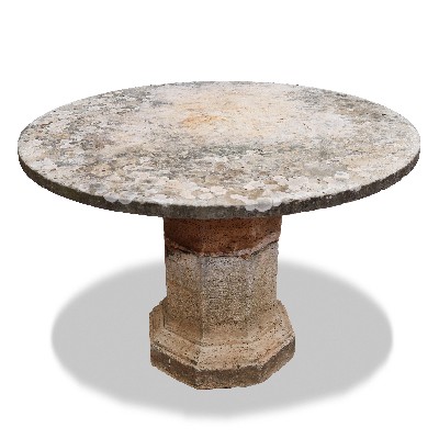 Antique stone and marble table. 