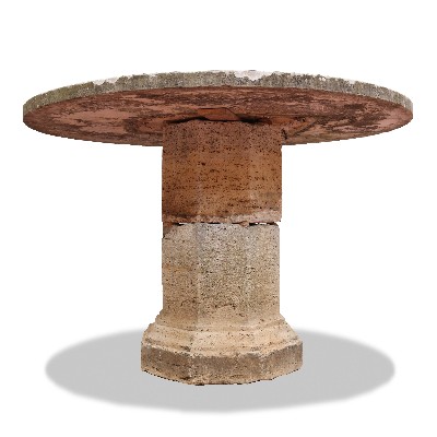 Antique stone and marble table. 