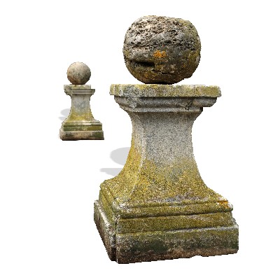 Ancient pair of stone gate finials. Period 1700. 